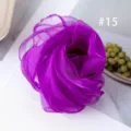 Solid color purple chiffon square scarf lightweight sheer organza neckerchief for women - 15#