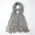Crinkled striped shiny bubble crepe lightweight scarf elegant summer hijab shawl for women - 180*70cm / A09