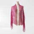 Sequin fringe shawl evening dress wrap magenta party cape sparkly sheer mesh women accessories - A11