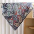 French vintage floral print square scarf lightweight sun protection shawl for women summer - Style #6