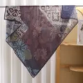 French retro printed large square scarf summer sunscreen shawl polyester-silk cotton versatile - #7