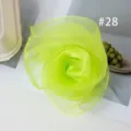 Fluorescent green chiffon square scarf 60x60cm versatile candy color small neckerchief for women. - 28#