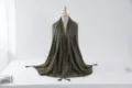 Metallic wire tassel hijab scarf, stylish Muslim headwrap, versatile draped shawl for women. - 11#