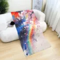 Colorful watercolor cherry blossom print long scarf stylish shawl for women versatile daily wear. - 21#