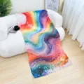 Colorful rainbow watercolor print scarf shawl, versatile fashion headscarf for women. - 2#