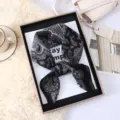 Black and white paisley print square scarf, elegant vintage neckerchief for women daily. - 4#