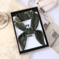 Retro green paisley silk square scarf for women, elegant hairband and neckerchief accessory. - 5#