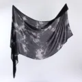 Black and white tie-dye scarf long soft shawl watercolor gradient sun protection headwear - 180x90cm / 7#