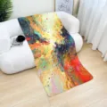 Colorful abstract watercolor printed scarf, versatile fashion shawl for women daily wear. - 8#