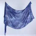 Blue tie-dye gradient rayon fashion shawl lightweight printed sun protection long scarf - 180x90cm / 10#