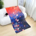 Gradient watercolor print scarf shawl for women, stylish vibrant abstract floral design. - 20#