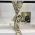 Gradient floral print long ribbon scarf, elegant chiffon neckerchief for women stylish. - 20x160cm / Vintage White Floral Blue Base