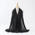 foulard long noir en coton et lin pour femmes leger respirant elegant drapé chic mode - 10# Noir