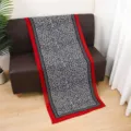 Stylish leopard print satin scarf with red border, soft long shawl for women daily wear. - 9#