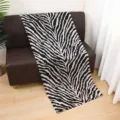 Classic black and white zebra print long scarf, soft satin fashion shawl for women. - 10#