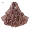 Chiffon Embroidered Lace Long Scarf Women Spring Summer Sun Protection Shawl Style - Dusty Rose