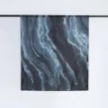 Gradient watercolor print women scarf, dark blue abstract art pattern elegant stylish shawl. - 10#