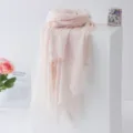 Light pink crinkled bubble scarf women lightweight breathable sun protection travel shawl cape - Light Pink