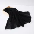 Elegant black sequin voile hijab scarf for women, lightweight long fashion shawl wrap. - 180*90cm / 3#