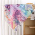 French retro floral print square scarf, 110cm cotton polyester summer shawl versatile - Style 15