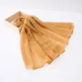 Mosterdgele lichte chiffon hijab sjaal met delicate strass steentjes, elegant en mooi. - 180*90cm / 11#