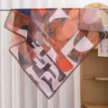 French retro printed square scarf, 110cm polyester silk cotton shawl for summer sun protection. - Style 22