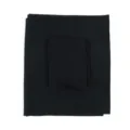 Black chiffon hijab set detail showcasing the folded scarf and matching inner underscarf. - 1-16 Black