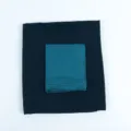 Detail view of the inner cap and long chiffon scarf set, showcasing soft fabric texture. - 10-118 Peacock Green