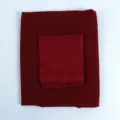 Close-up detail of the dark red chiffon long scarf and inner cotton cap set, soft fabric texture. - 13-99 Wine Red
