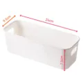 White rectangular plastic desktop storage organizer box with handles 24x9.5x7.5cm - M