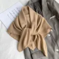 Solid color versatile women scarf summer air-conditioned room cotton linen shawl main view - Style 3