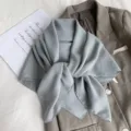 Solid color minimalist women's scarf versatile summer shawl elegant thin neck wrap stylish. - Style 2
