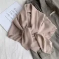 Minimalist solid color women scarf elegant shawl soft fabric versatile daily wear chic beige - Style 4