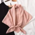 Einfarbiges vielseitiges Seidenkopftuch Damen Sommer leicht atmungsaktiv rosa Schal. - Stil 6
