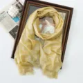 Spring summer metallic shiny long scarf for women, elegant gold shimmer fashion shawl wrap. - Gold (#29)