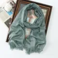 Elegant metallic shimmer long scarf for women, perfect spring and summer fashion shawl wrap. - Dark Green (#22)