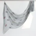 Light grey jacquard cotton linen scarf with fringed edges, elegant daily shawl and hijab. - Light Gray