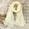 Solid color cotton linen scarf, breathable casual beige wrap shawl for women daily wear. - 180x70cm / Off-white (#1)