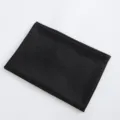 Solid black satin long scarf fabric, smooth texture detail for elegant daily wear and styling. - 01 Black