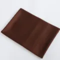 Dark brown solid color satin headscarf fabric, smooth glossy texture, lightweight detail view. - 02 Dark Brown