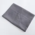 Grey satin scarf fabric detail view, smooth and soft texture showing premium quality. - Gray