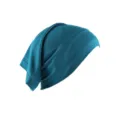 Solid color modal cotton stretch inner cap, comfortable breathable dark teal tube hijab beanie. - Deep Blue-Green