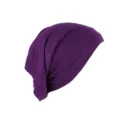 Solid color rayon jersey inner cap for women, soft elastic headscarf and tube bonnet. - Deep purple