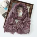 Shiny metallic long scarf for women, elegant purple shawl and headwrap for spring and summer. - Purple Red (#4)