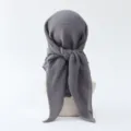 Women solid color pleated square scarf headscarf elegant hijab wrap 90cm new style accessory - Style 14