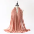 Women pearl chiffon hijab scarf pink shawl Muslim headwear long wrap elegant daily wear - Pattern #1