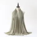 Elegant pearl and rhinestone chiffon hijab variant, perfect for stylish daily wear and special occasions. - Pattern #2
