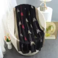 Elegant women's black embroidered scarf shawl with gold, red and green floral details for autumn. - Black