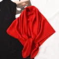 Unifarbener roter Schal Damen Sommer klimatisierter Raum Schal minimalistisch eleganter Halstuch - Stil 18