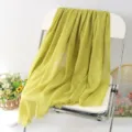 Solid color fringe scarf in yellowish green, soft lightweight linen shawl for women stylish accessory - Pattern #2
